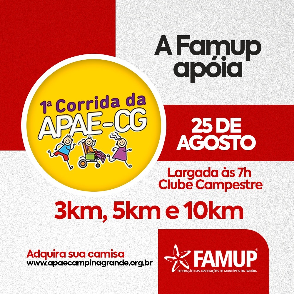 Famup apóia da 1ª Edição da Corrida da Apae de Campina Grande