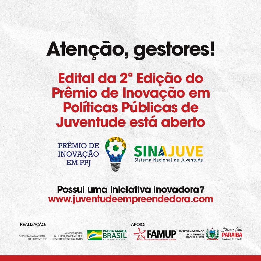 Estão abertas as inscrições para a 2ª Edição do Prêmio de Inovação em Políticas Públicas de Juventude