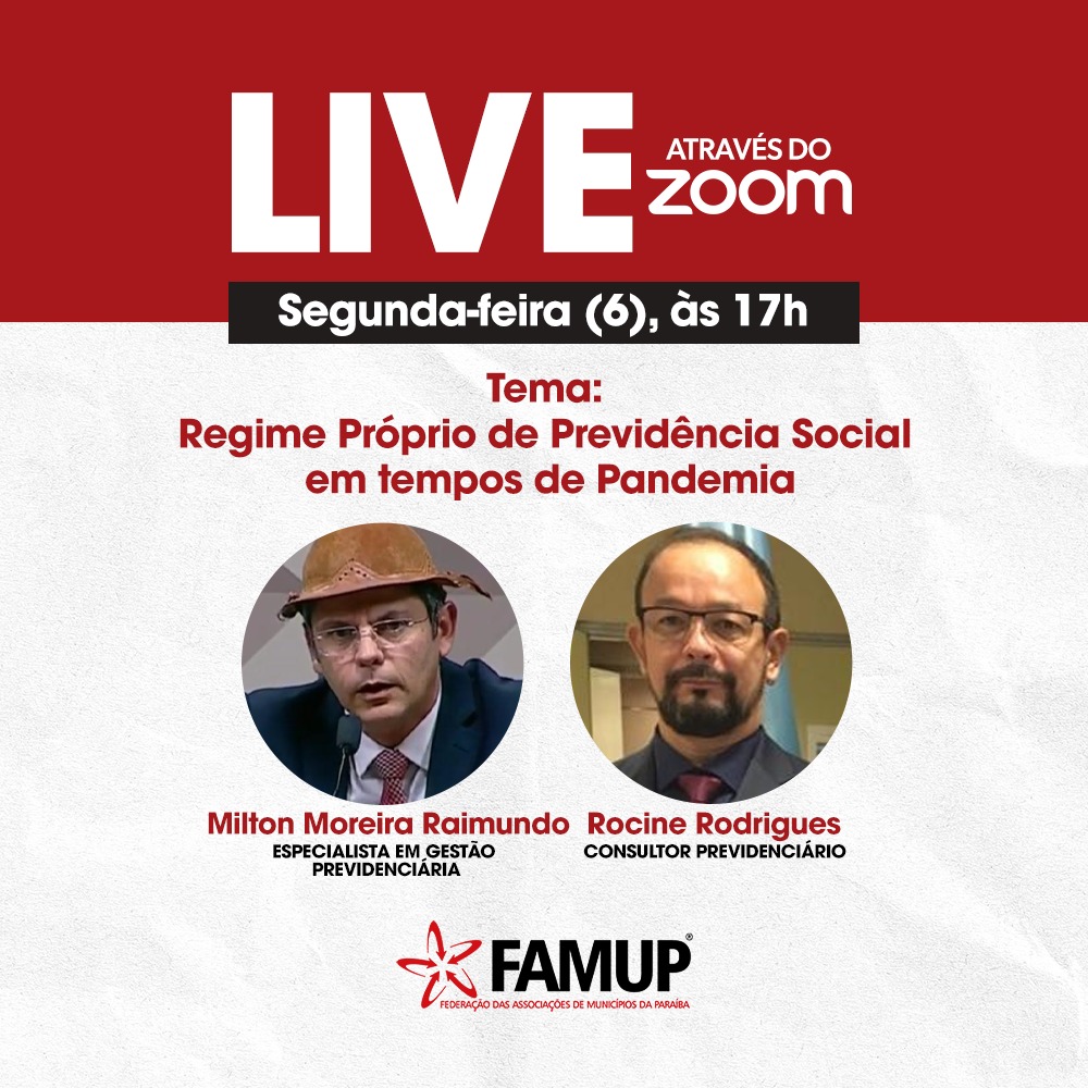 Famup realiza live para discutir o Regime Próprio de Previdência Social em tempos de pandemia