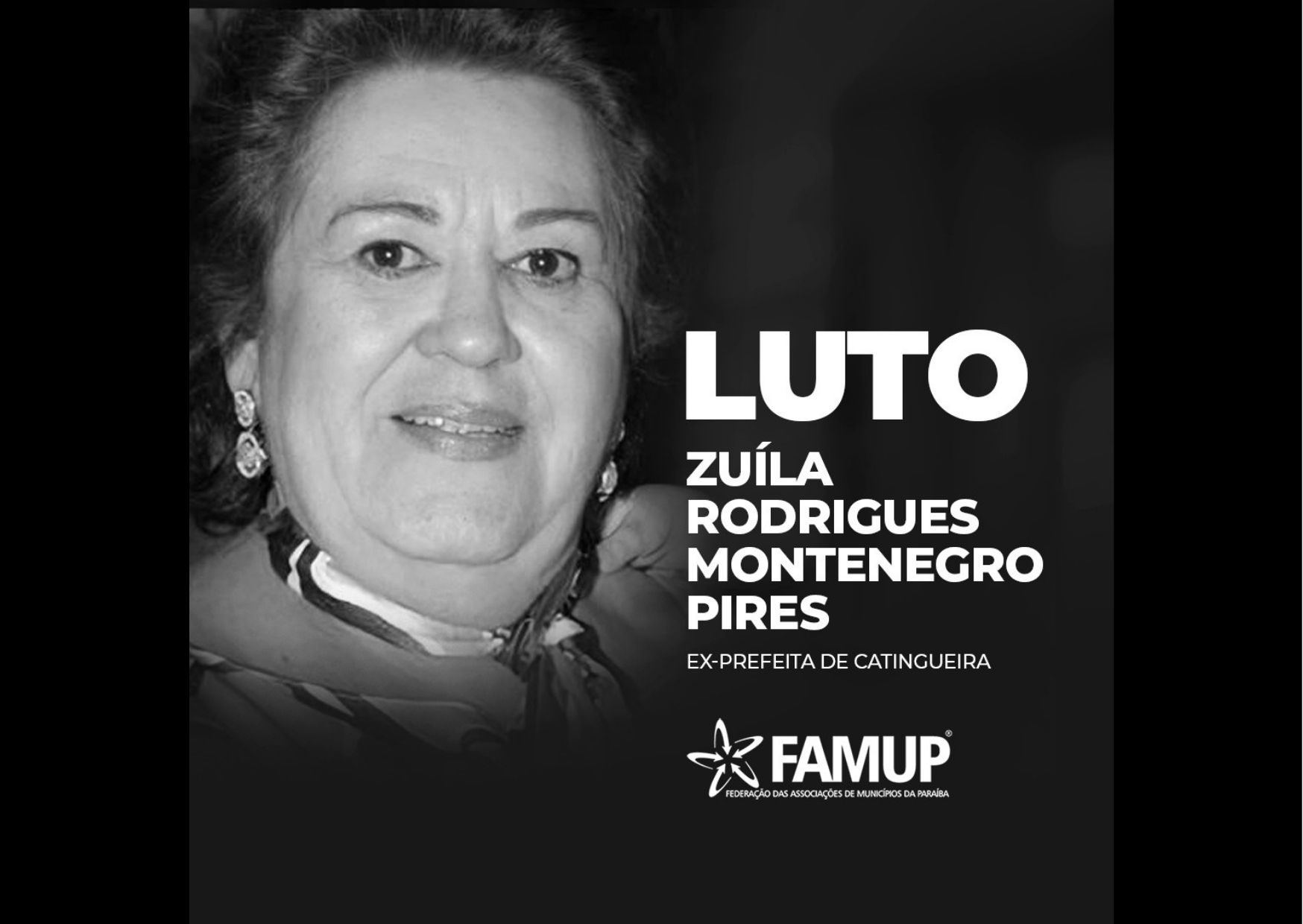 Famup lamenta morte da ex-prefeita de Catingueira Zuíla Rodrigues Montenegro