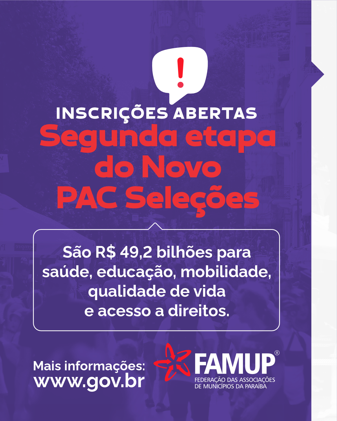 Começam nesta segunda-feira inscrições de projetos para a segunda etapa do Novo PAC Seleções