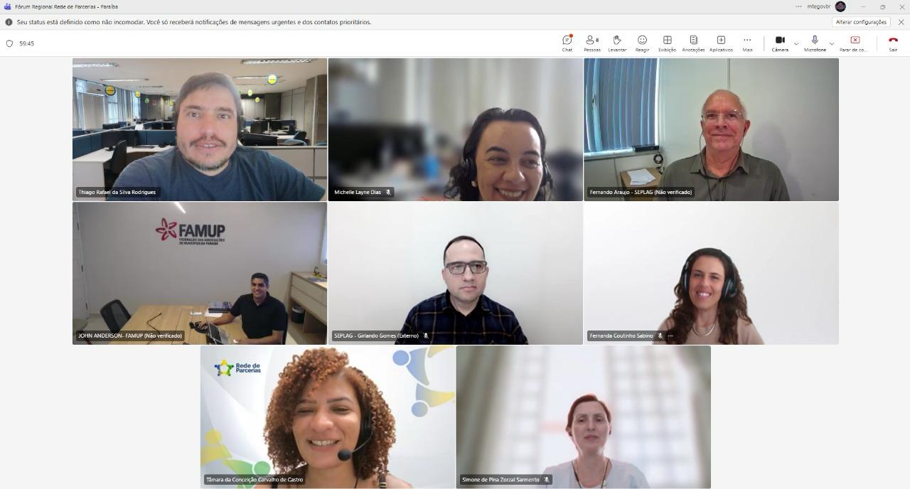 Famup participa de reunião de planejamento do Primeiro Fórum Regional de Parcerias da União na Paraíba